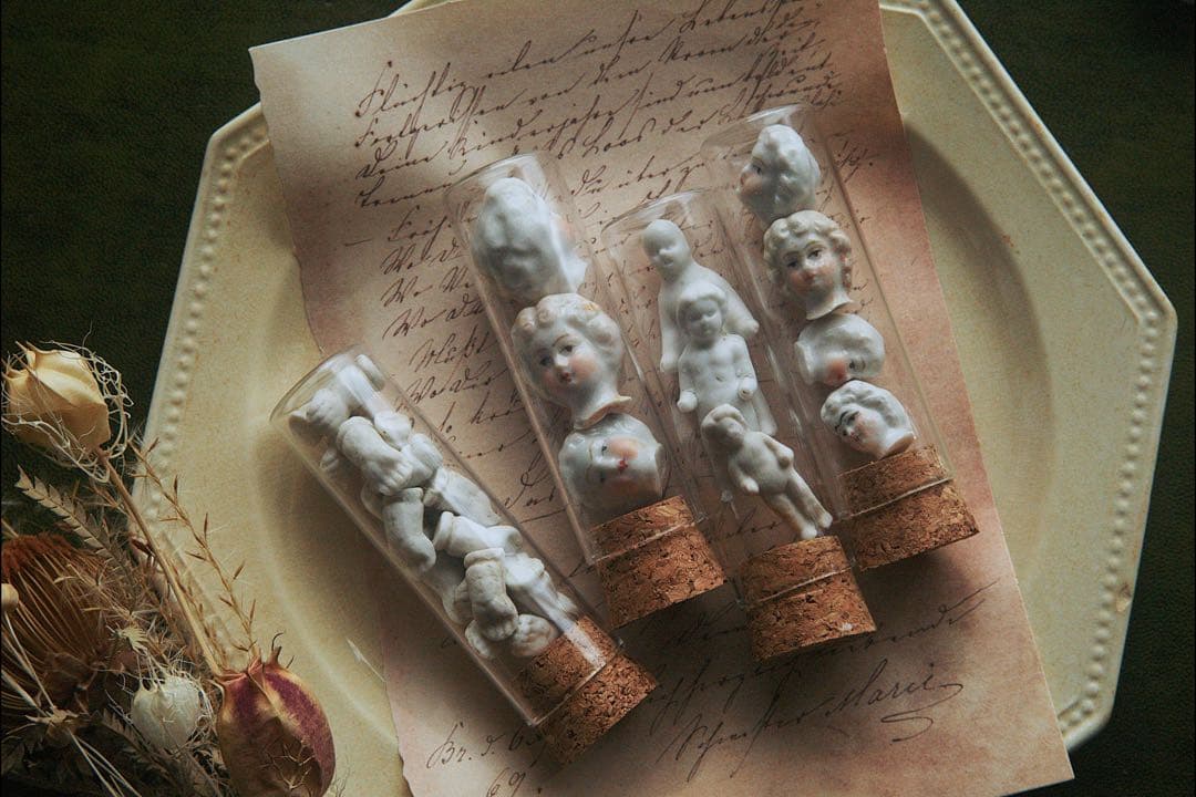 【バラ売り可】アンティーク チャイナヘッドドール カケラ フローズン ドイツ