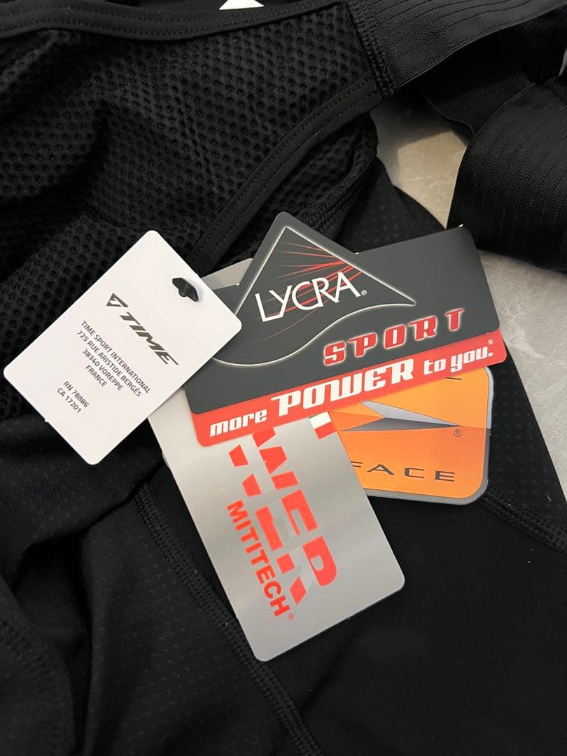 TIME サイクルジャージ ネイビー & ビブショーツ ブラック　上下セット