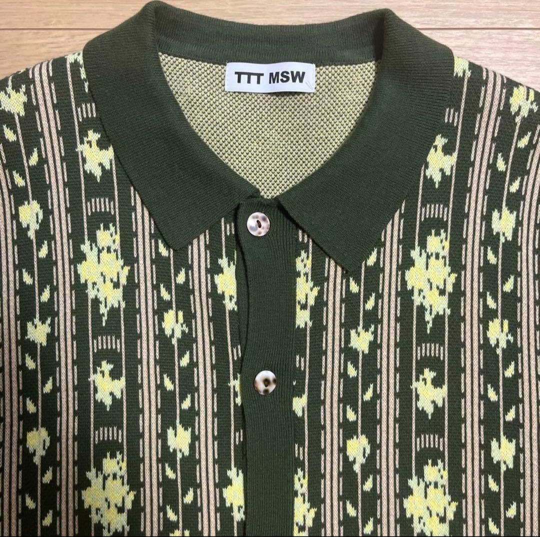 トップス TTT MSW 22SS Flower Jacquard Knit Green