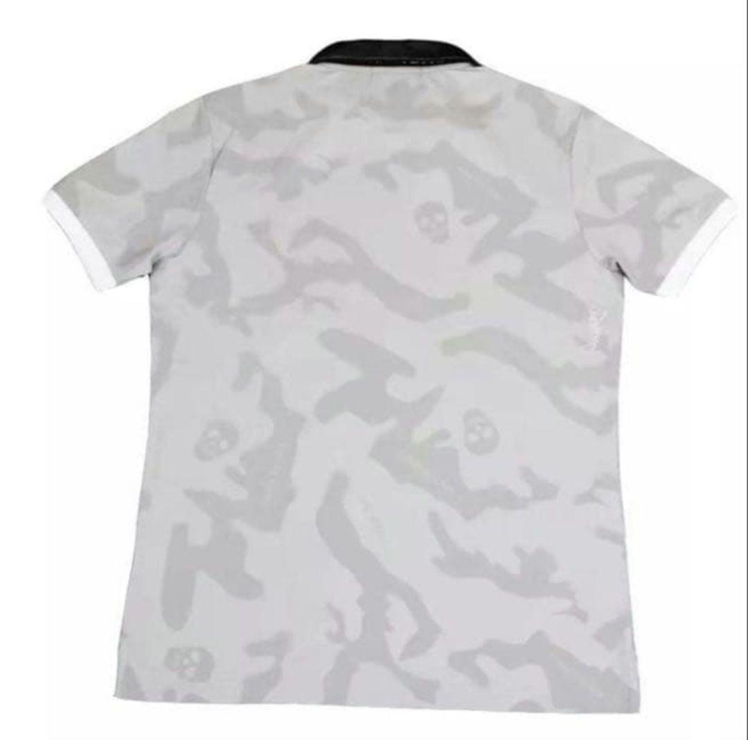 MARK&LONA 半袖ポロシャツ Mサイズ グレー カモフラ 迷彩