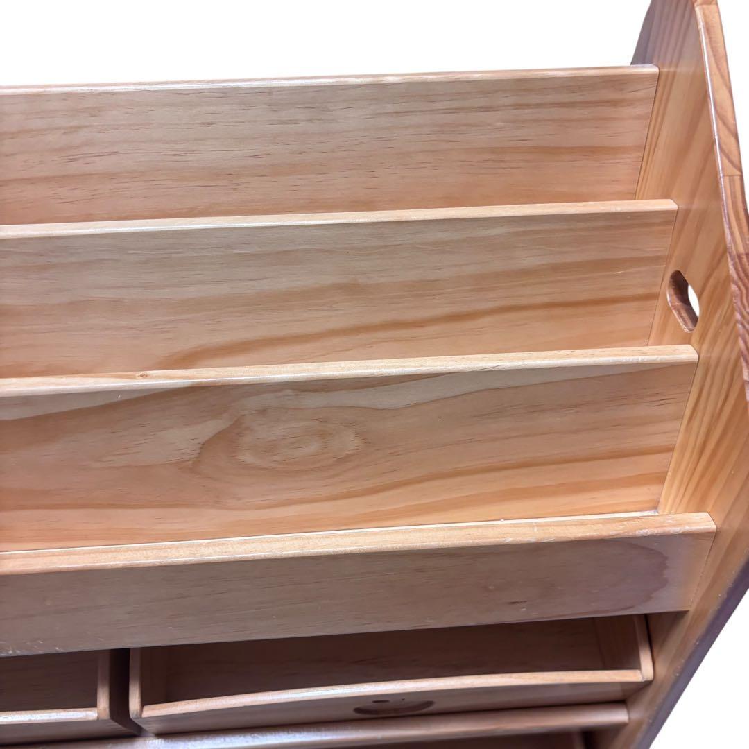 タンスのゲン 現役ママが考えた おもちゃ収納 絵本ラック 3段 木製 ナチュラル