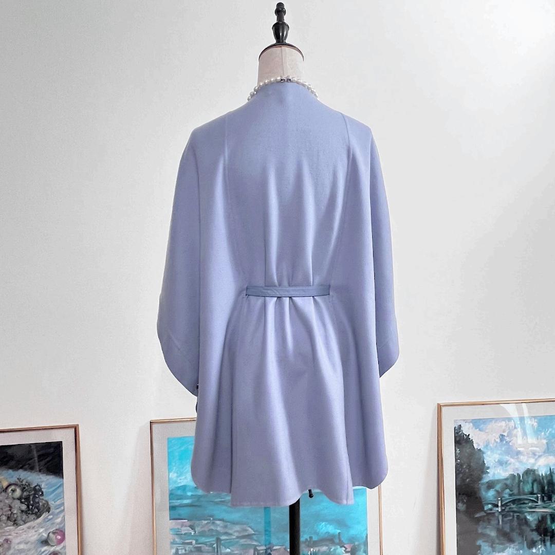 ★LOROPIANA★美品★カシミヤ★ザルツブルグ★レザー★ケープコート