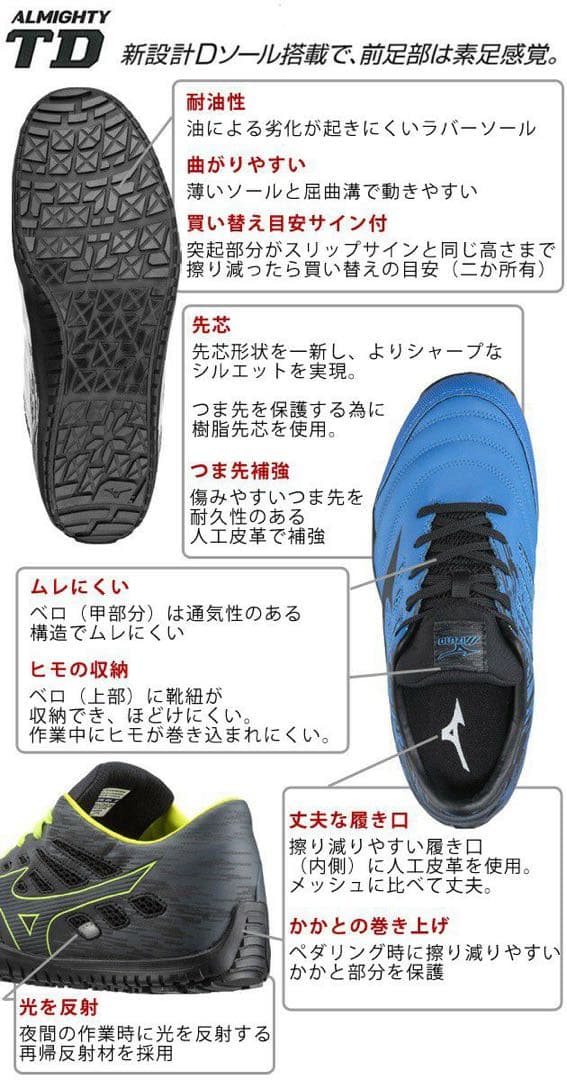 新品未使用　ミズノ　安全靴　プロスニーカー　オールマイティ　TD11L