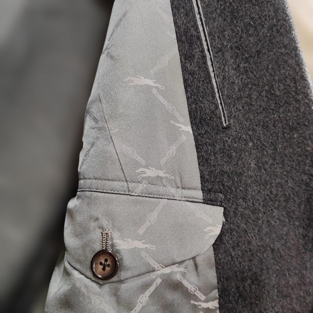 ダンヒル　カシミヤ　　ダークグレー チェスターコート 　ネーム入