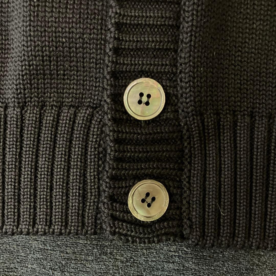 ZANONE ネイビー ショールカラーニットカーディガン　46