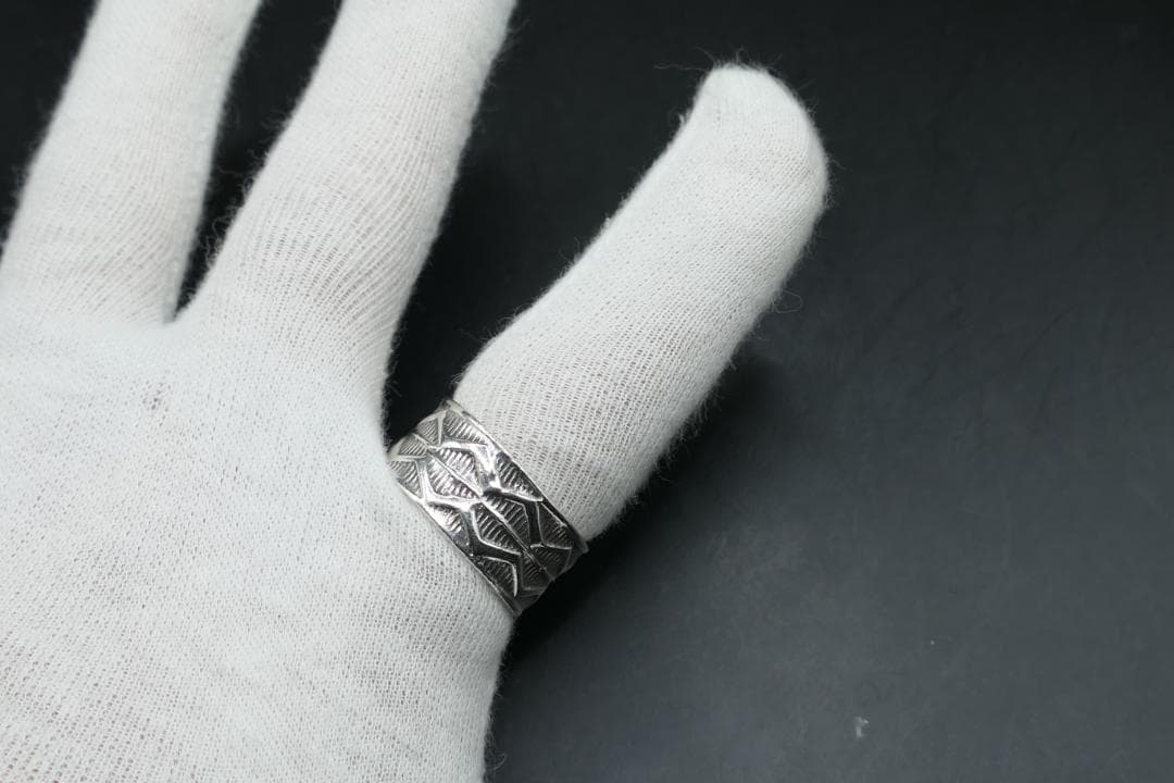 美品　22号　ナバホ　ヘンリーマリアーノ　スタンプワーク　リング　指輪