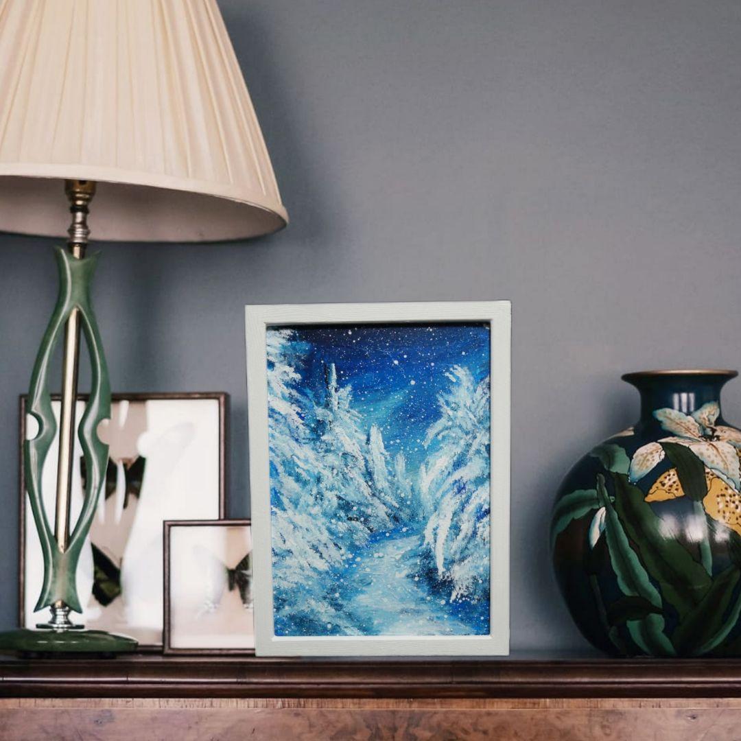 油絵 油彩 油彩画 絵 絵画 【冬景色】