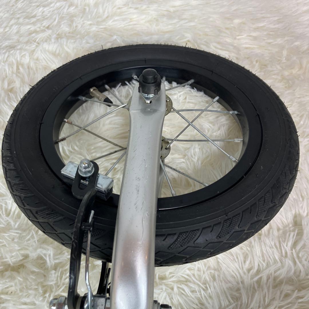 【極美品】へんしんバイク2 12インチ パープル スタンド付