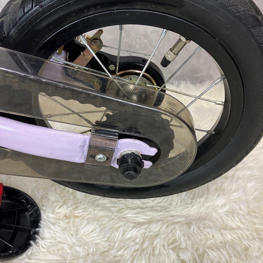 【極美品】へんしんバイク2 12インチ パープル スタンド付