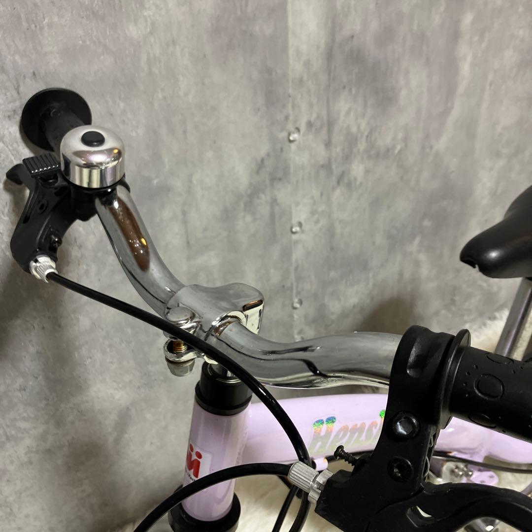 【極美品】へんしんバイク2 12インチ パープル スタンド付