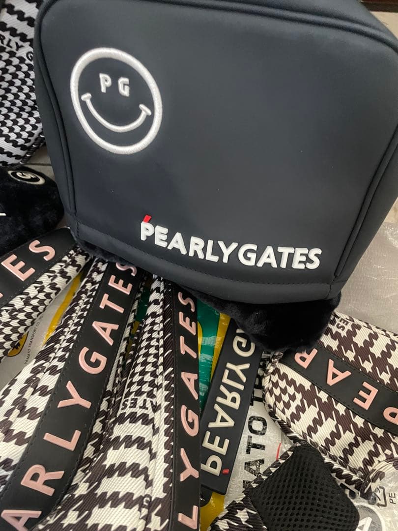 PEARLY GATES チェック柄 キャディバッグ ヘッドカバーセット