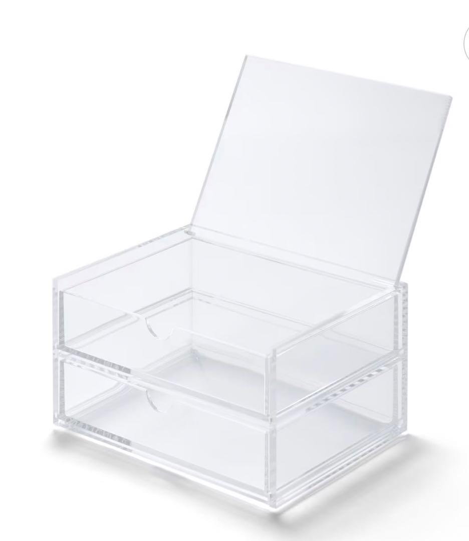 無印良品　重なるアクリルケースフタ付型　引出2点＋アクセサリー引出2点　4点