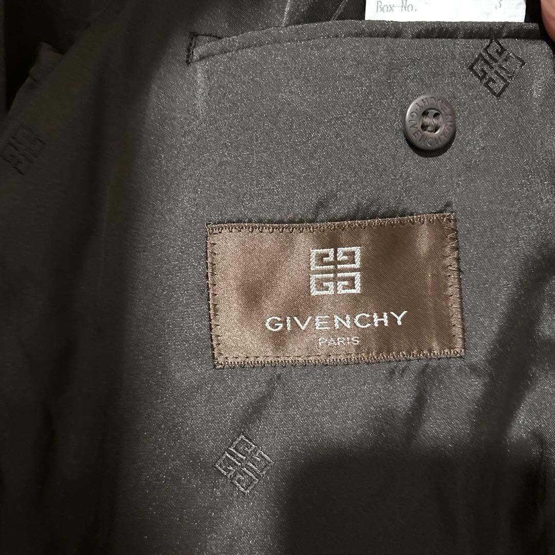 ジバンシー　カシミヤ混　ダブルブレストコート　ロゴ裏地　ロゴボタン　こげ茶　M