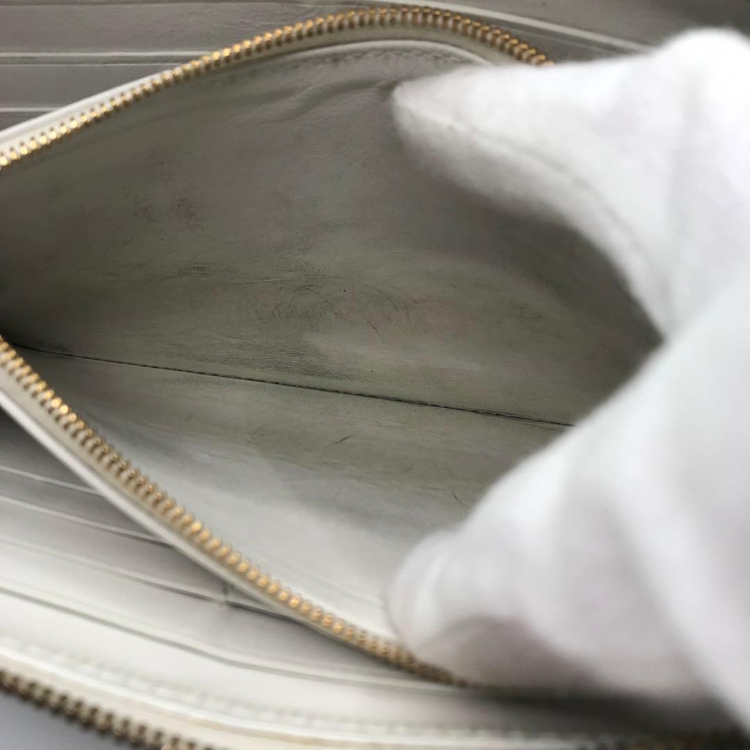 ボッテガ ヴェネタ✨カセット ジップアラウンドウォレット 長財布 白 ホワイト