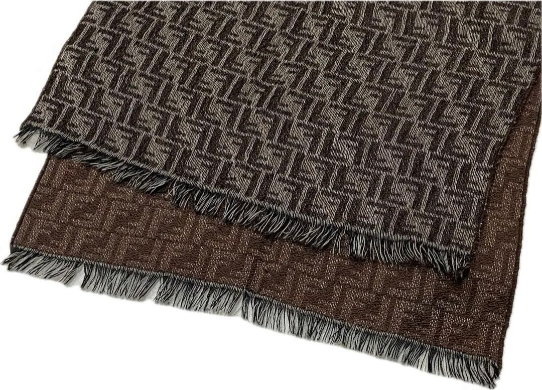 極美品 90s/FENDI/FF ズッカ総柄 マフラー ロング リバーシブ