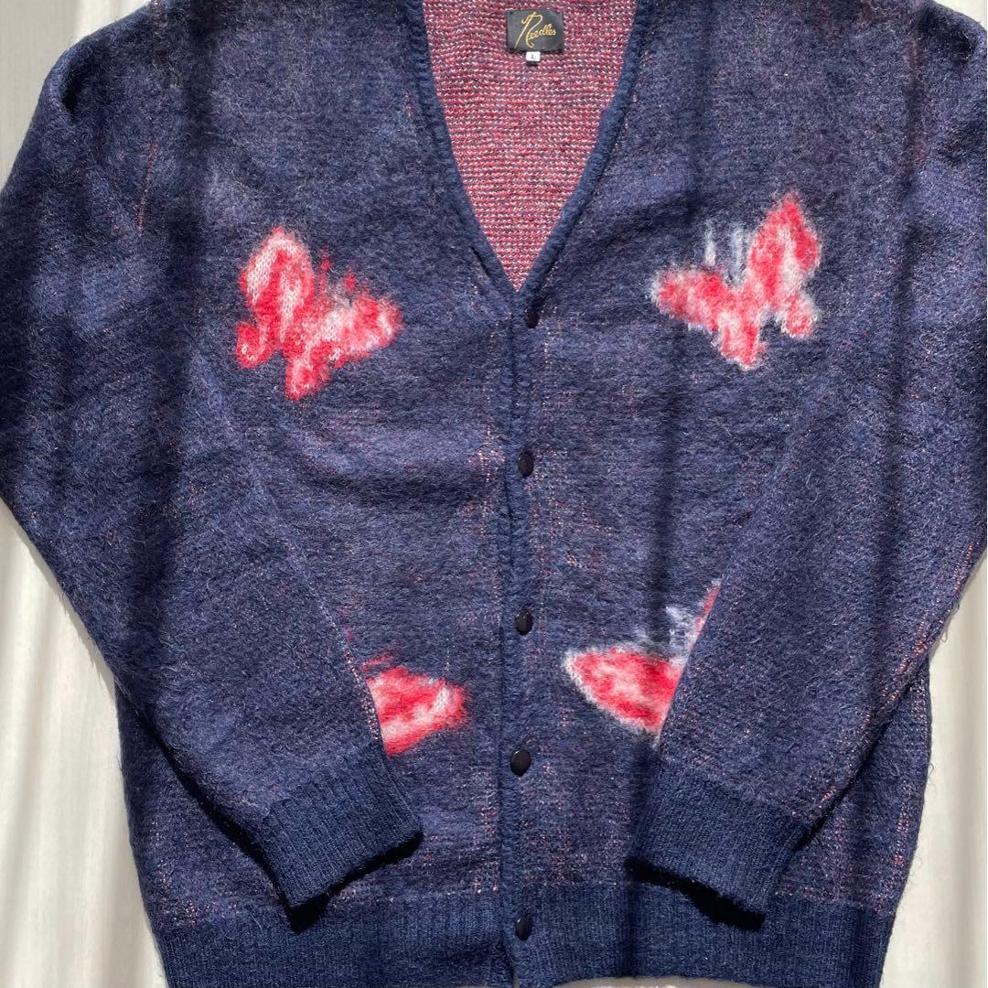 価格ファッション - モヘアカーディガン L ネイビー パピヨン