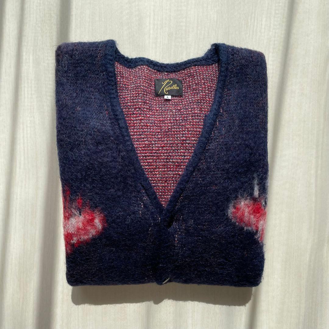 価格ファッション - モヘアカーディガン L ネイビー パピヨン