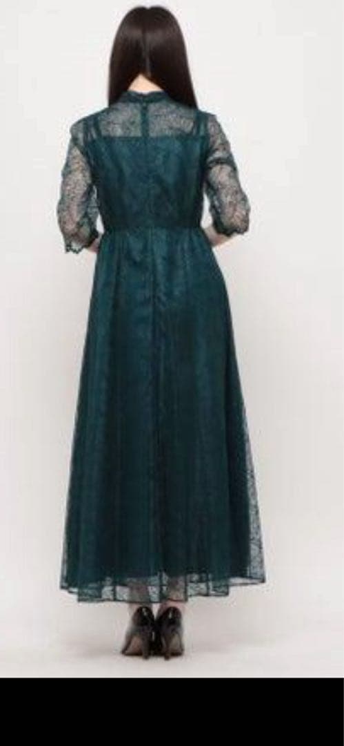 フォルムフォルマ マザードレスform forma リーフレースロング紺　９号