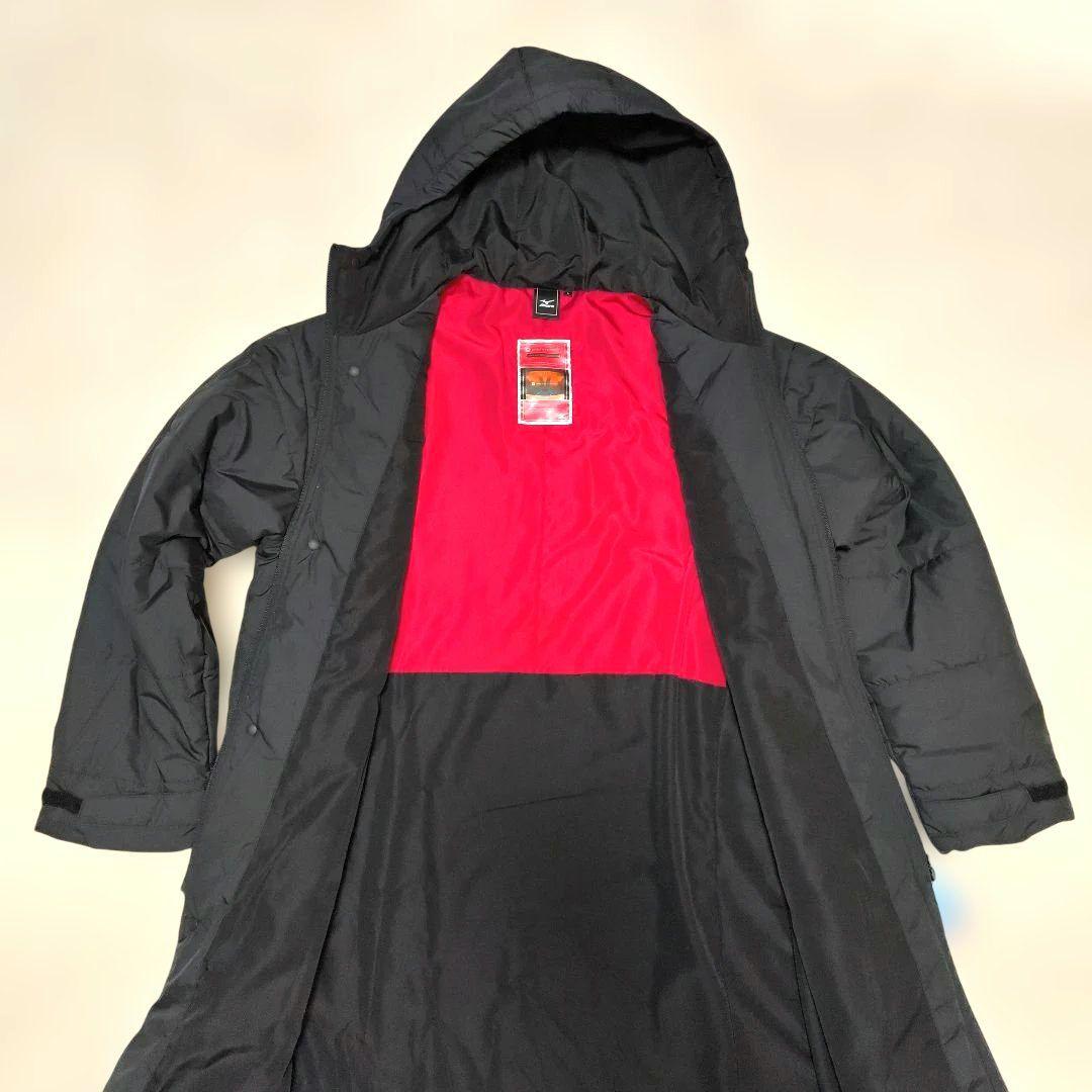 未使用・タグ付　Mizuno ブラック ベンチコート フード付き