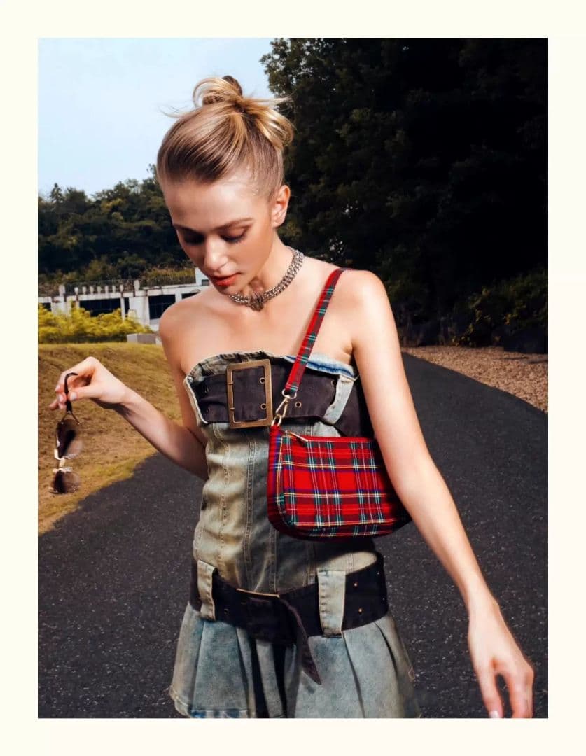 おしゃれデニムチューブトップスカート☆ワンショルダーで女子会コーデにぴったり