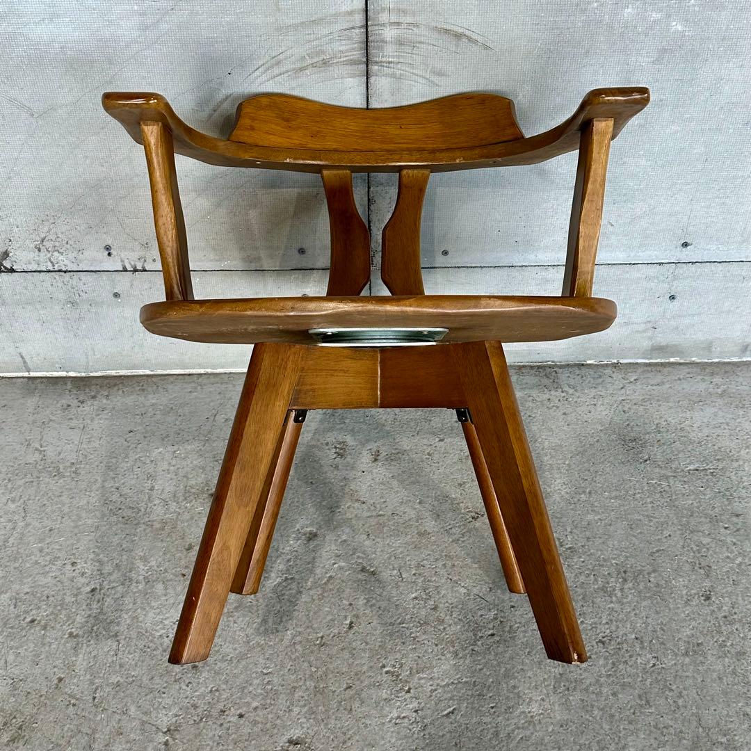 ✦マツダ家具✦ 木製 回転式ダイニングチェア 昭和レトロ 国産ヴィンテージ