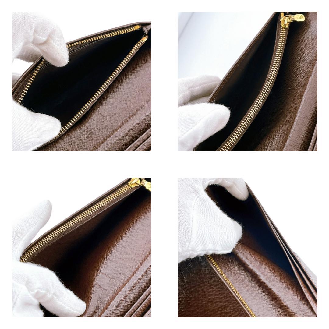 ルイヴィトン ダミエ 二つ折り長財布 ポルトフォイユ ブラザ ブラウン系