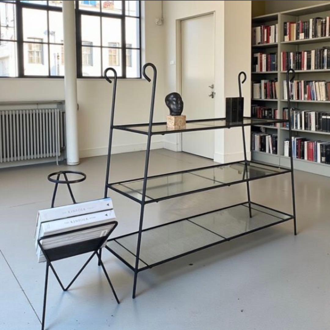 TK様専用【ビンテージ】アイアンスチール 3段 ガラス オープンシェルフ