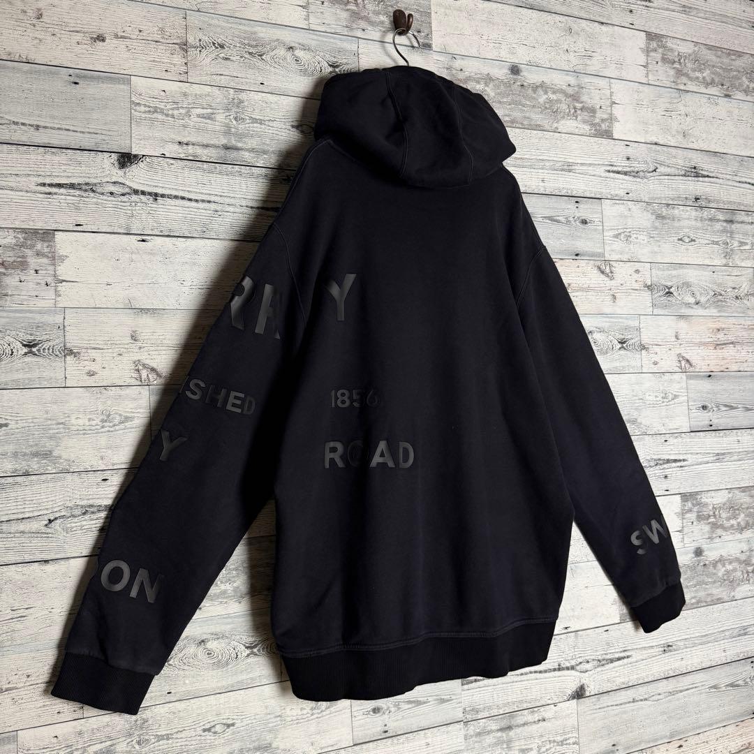 【希少XLサイズ】バーバリー☆ ホースフェリー ビッグロゴ パーカー ブラック.