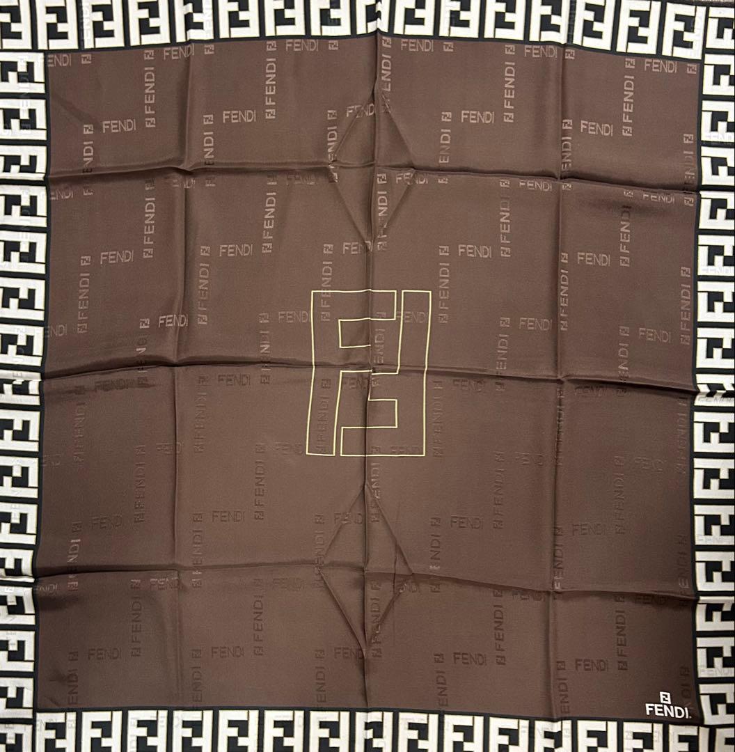 FENDI フェンディ ブラウン スカーフ 約88×88cm