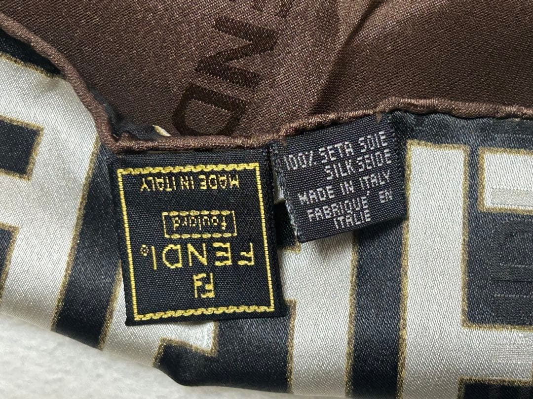 FENDI フェンディ ブラウン スカーフ 約88×88cm