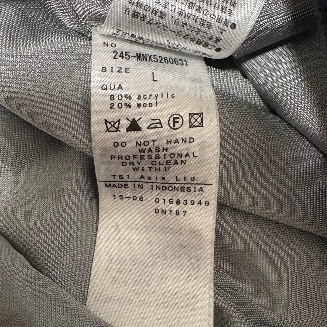 サイズL Callaway裏地防風蓄熱保温 千鳥柄 総織柄Vネックニット