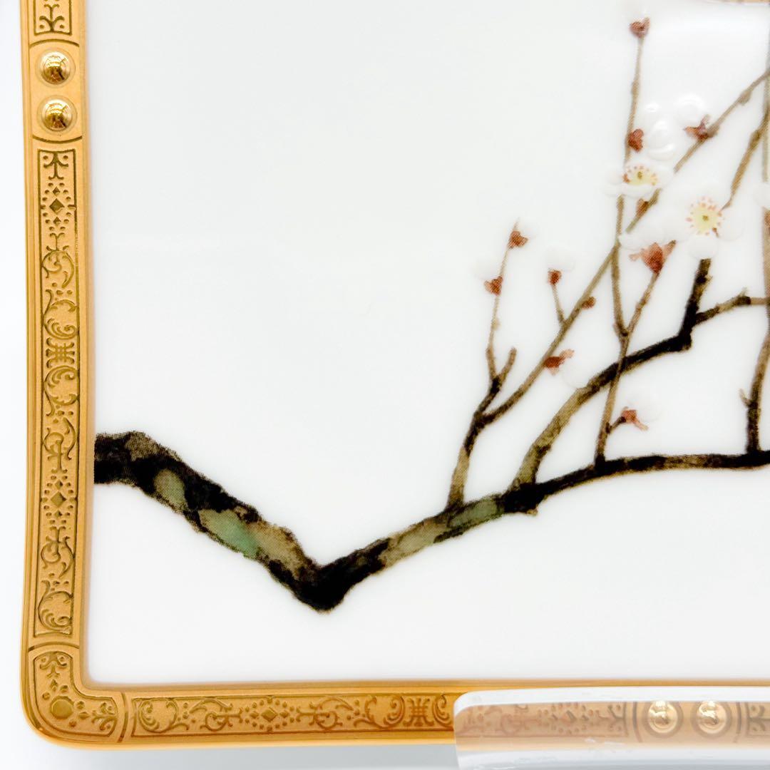 ノリタケ 100周年記念 四季彩舞曲 スクエアプレート 梅・杜若 2枚セット