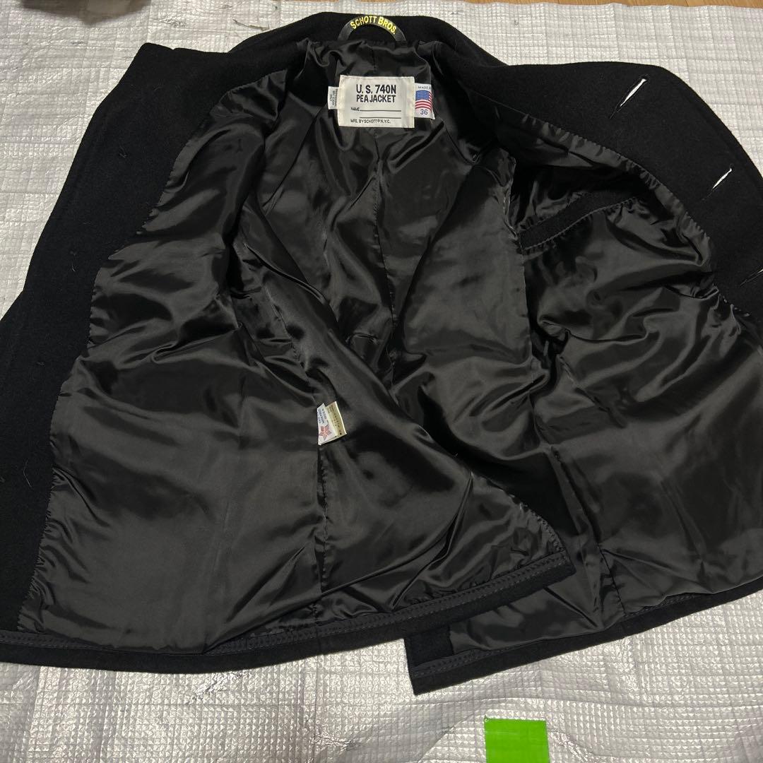 【未使用タグ付き】Schott ショット メンズ シングル ピーコート ネイビー