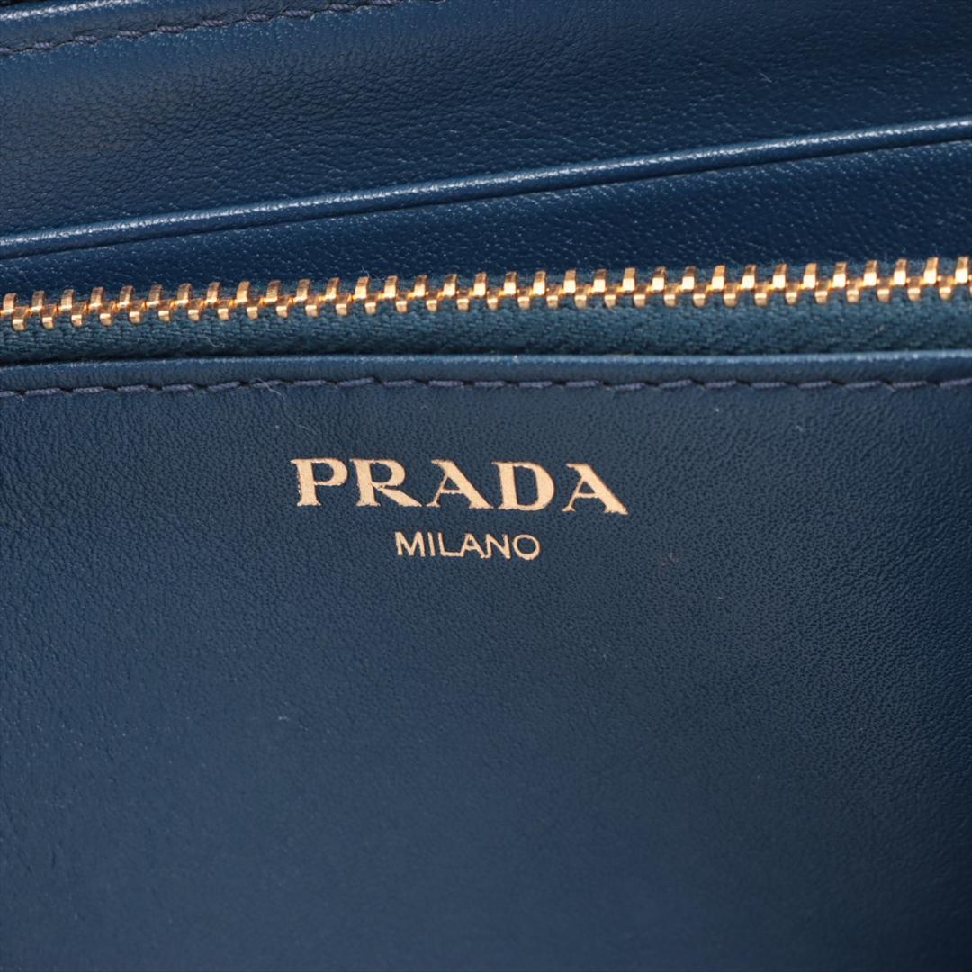 PRADA プラダ　長財布 ダークブルー レザー　ヴィッテロムーブ 1ML506