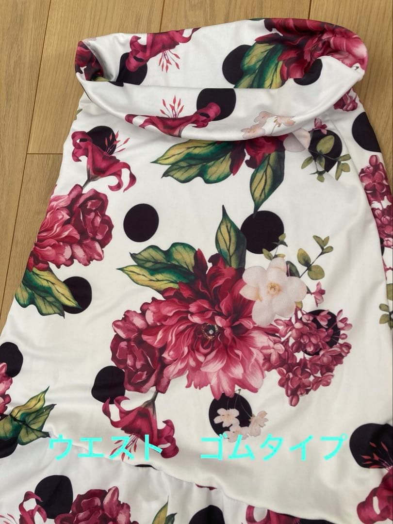フラメンコスカート 花柄 ドット
