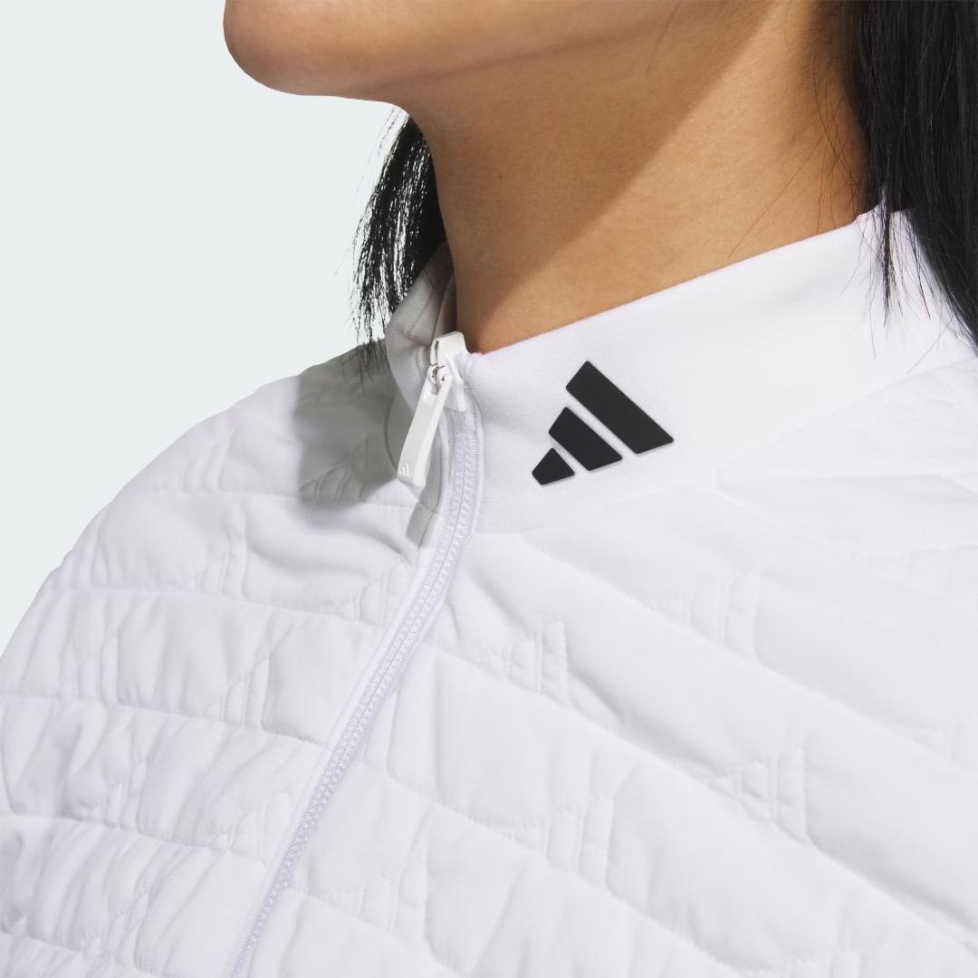 【M】定価37,400円 アディダスゴルフ 保温 中綿 キルト セットアップ 白