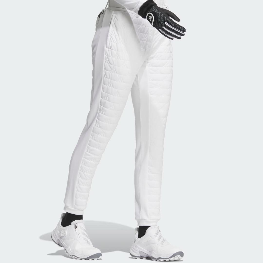【M】定価37,400円 アディダスゴルフ 保温 中綿 キルト セットアップ 白