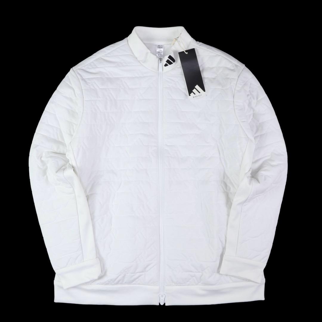 【M】定価37,400円 アディダスゴルフ 保温 中綿 キルト セットアップ 白
