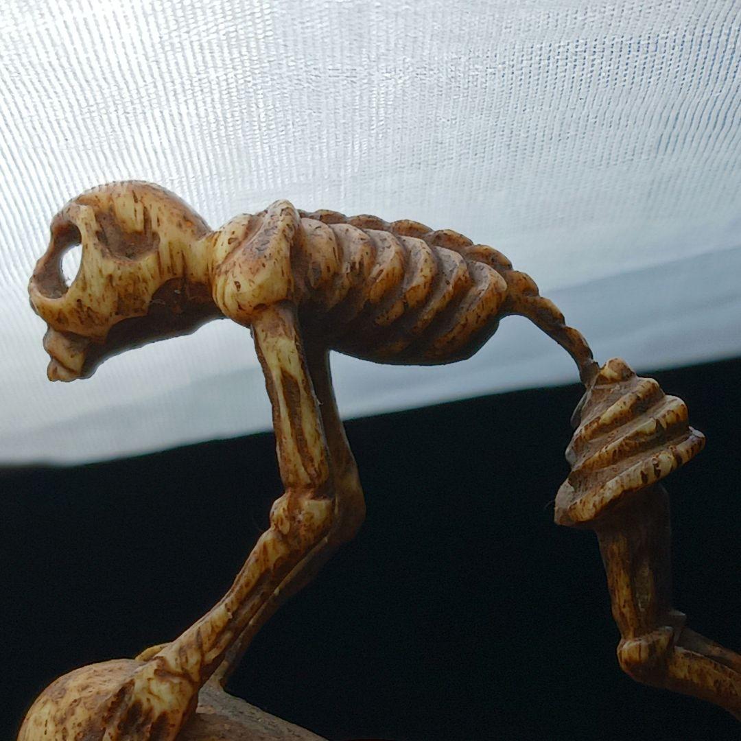 X115-7 江戸期 魂骸骨根付 ガイコツ 根付 提物 ひ