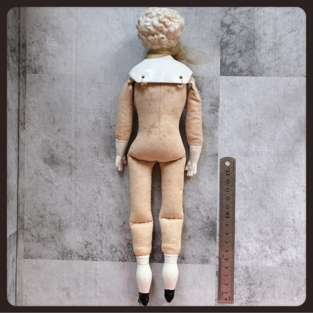 レアアンティーク　 ブロンド　チャイナヘッドドール　フラットトップ ビスクドール