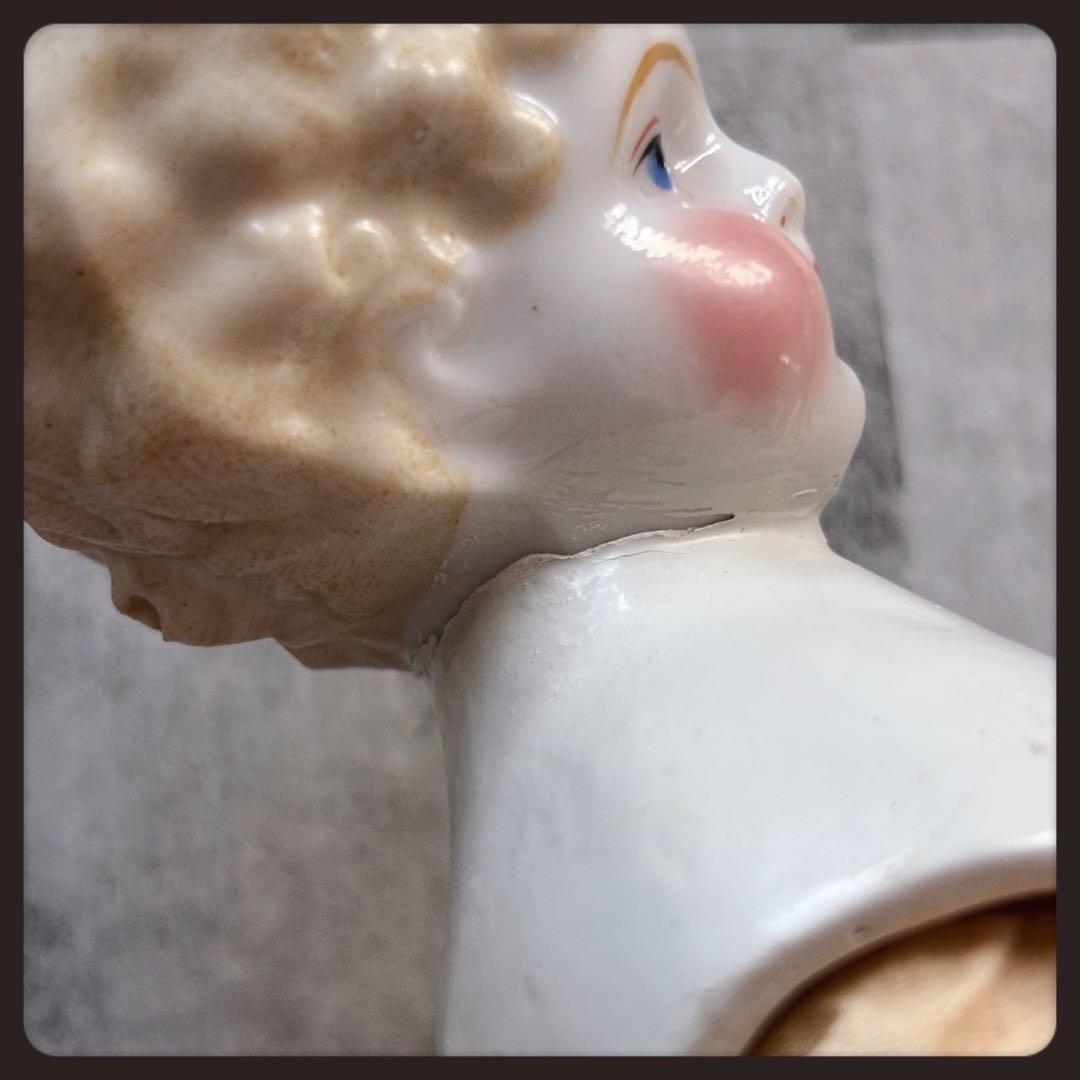 レアアンティーク　 ブロンド　チャイナヘッドドール　フラットトップ ビスクドール