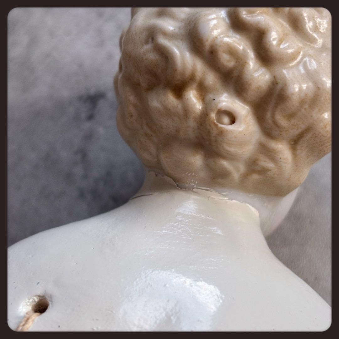 レアアンティーク　 ブロンド　チャイナヘッドドール　フラットトップ ビスクドール