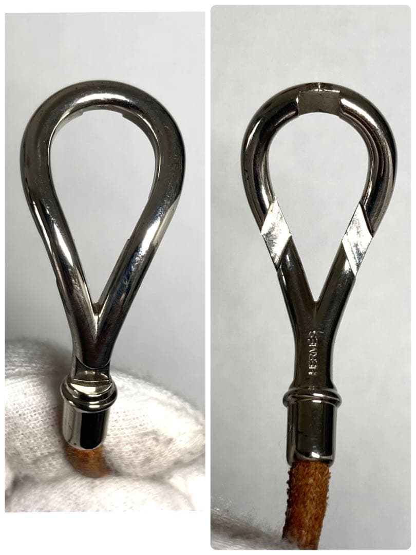 良品　HERMES エルメス　アタメ　シルバー金具　レザー　ブレスレット　箱付き