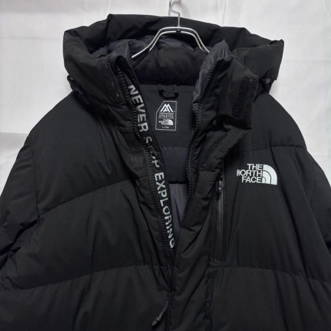 ☆人気 ノースフェイス 刺繍ロゴ ロングダウンコート ブラック L