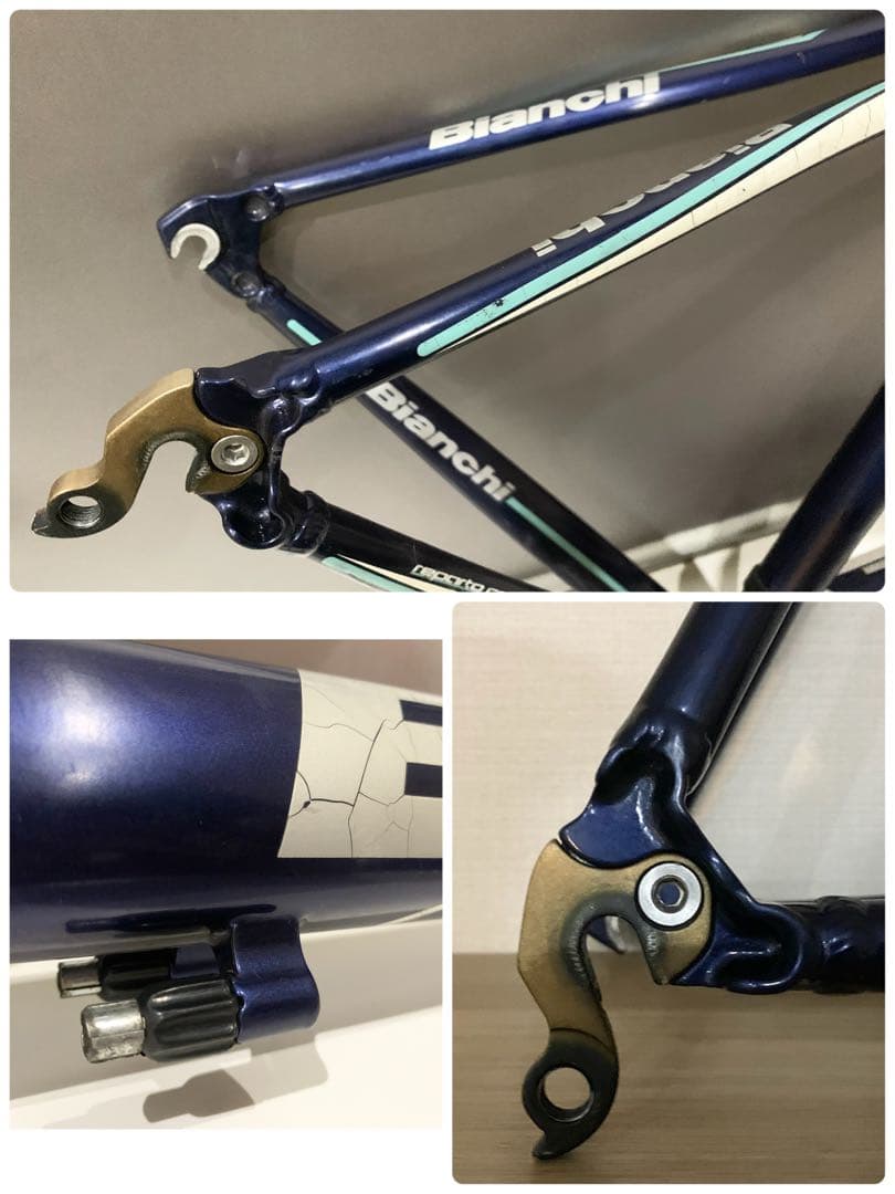 ◆ビアンキBianchi 渋い紺色×白×チェレステのアルミフレーム◆ロードバイク