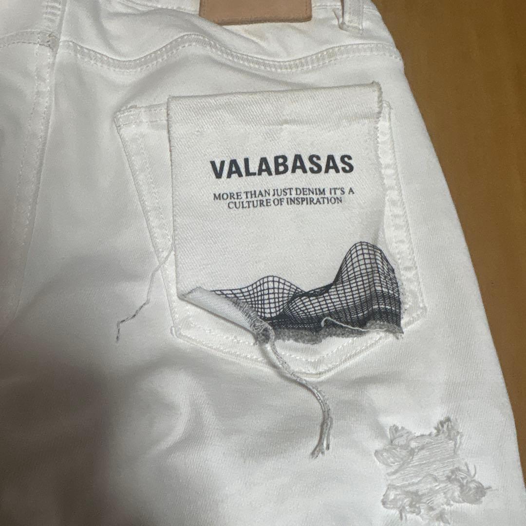 VALABASAS ホワイト ダメージデニム29