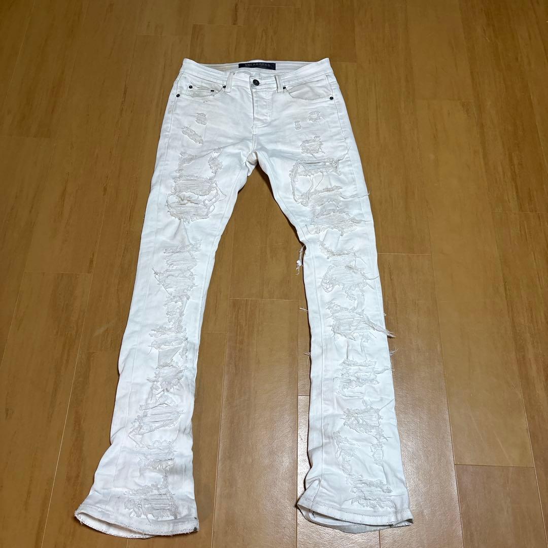 VALABASAS ホワイト ダメージデニム29