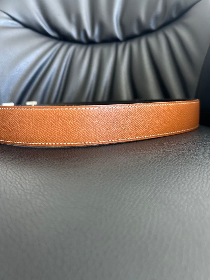 美品HERMES コンスタンス ベルト H型バックル シルバー レザー