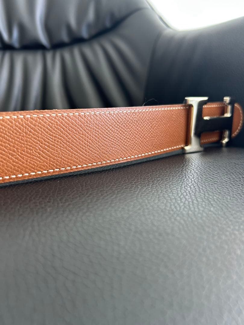 美品HERMES コンスタンス ベルト H型バックル シルバー レザー