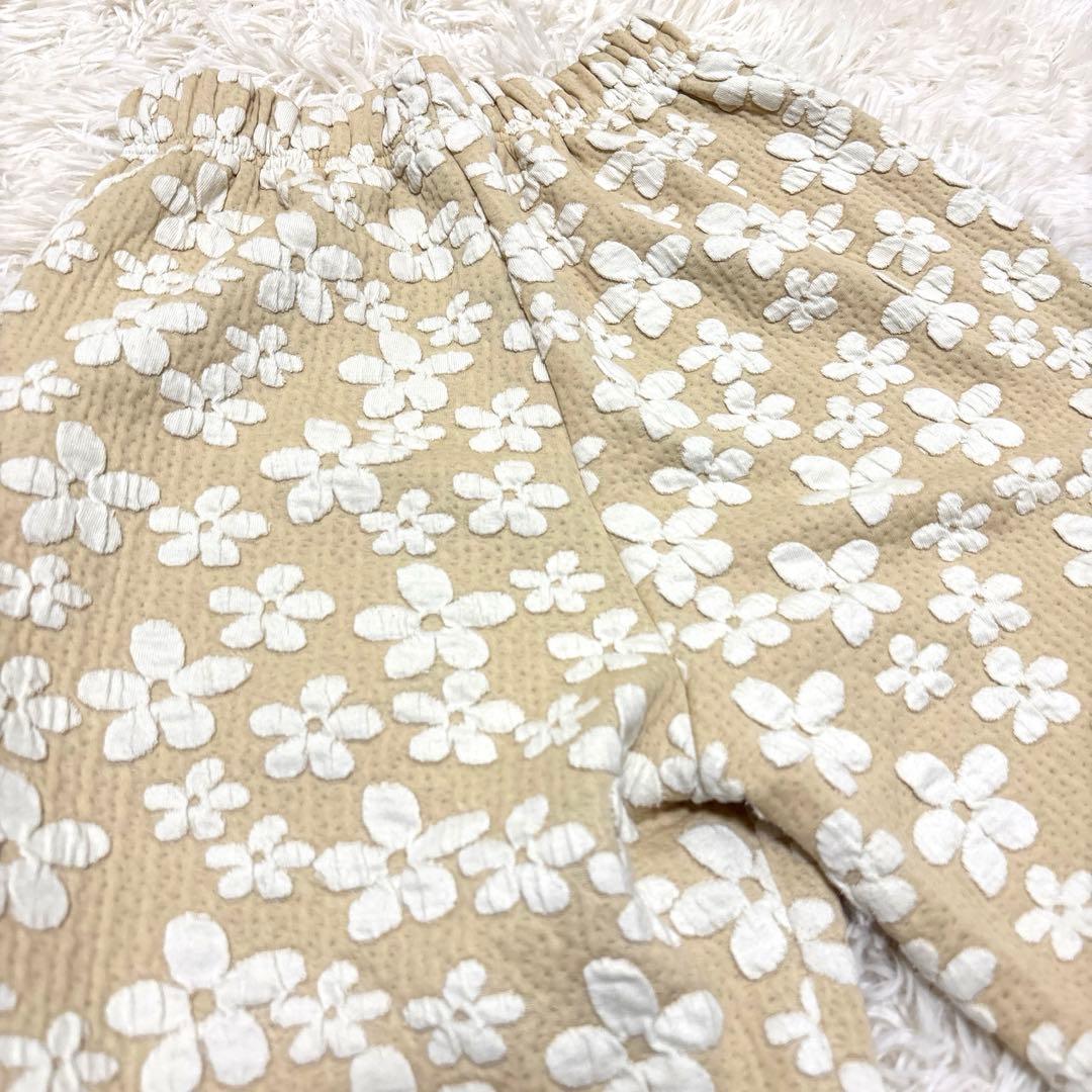 ayakawasaki flower pants ベージュ　フラワーパンツ